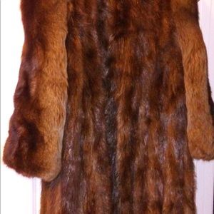 Saga auburn fur fox and beaver full length